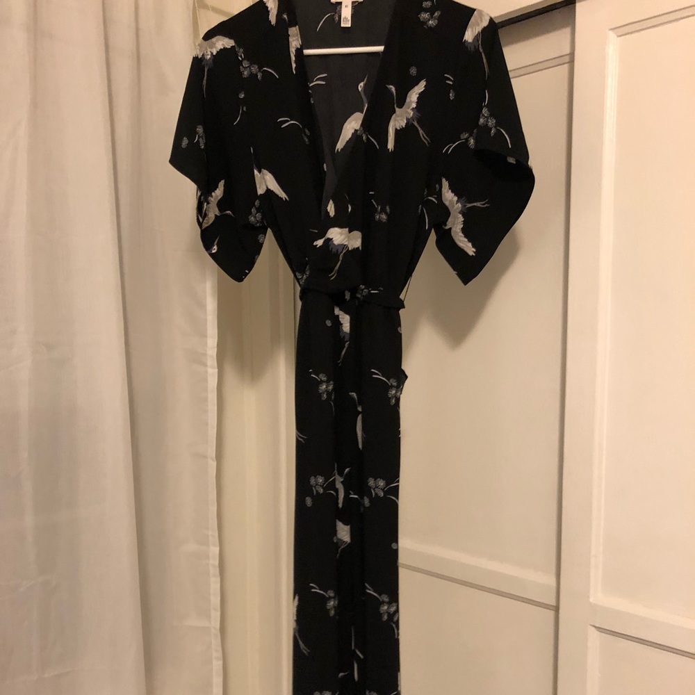 Black printed flowy jumpsuit